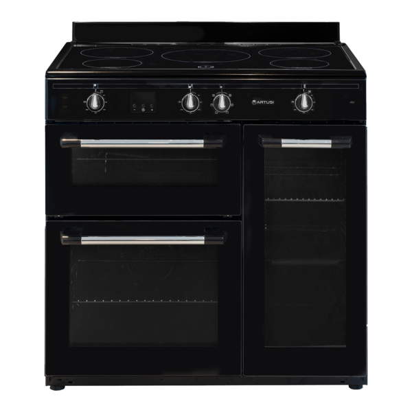 90cm Freestanding Induction Cooker with 5 Induction Zones – Black