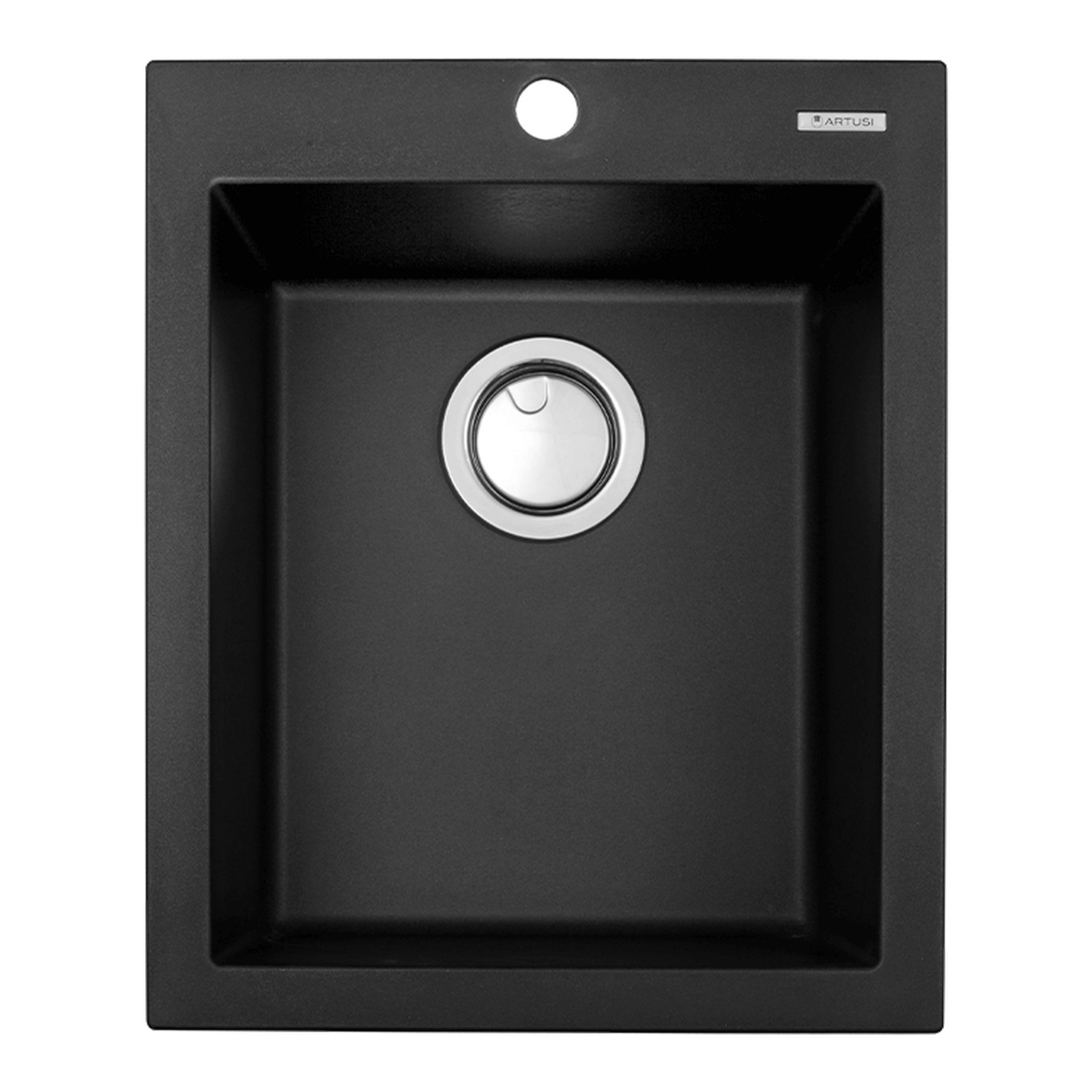 AGS411B - Feature Image 410mm Single-Bowl Granitek Sink – Black