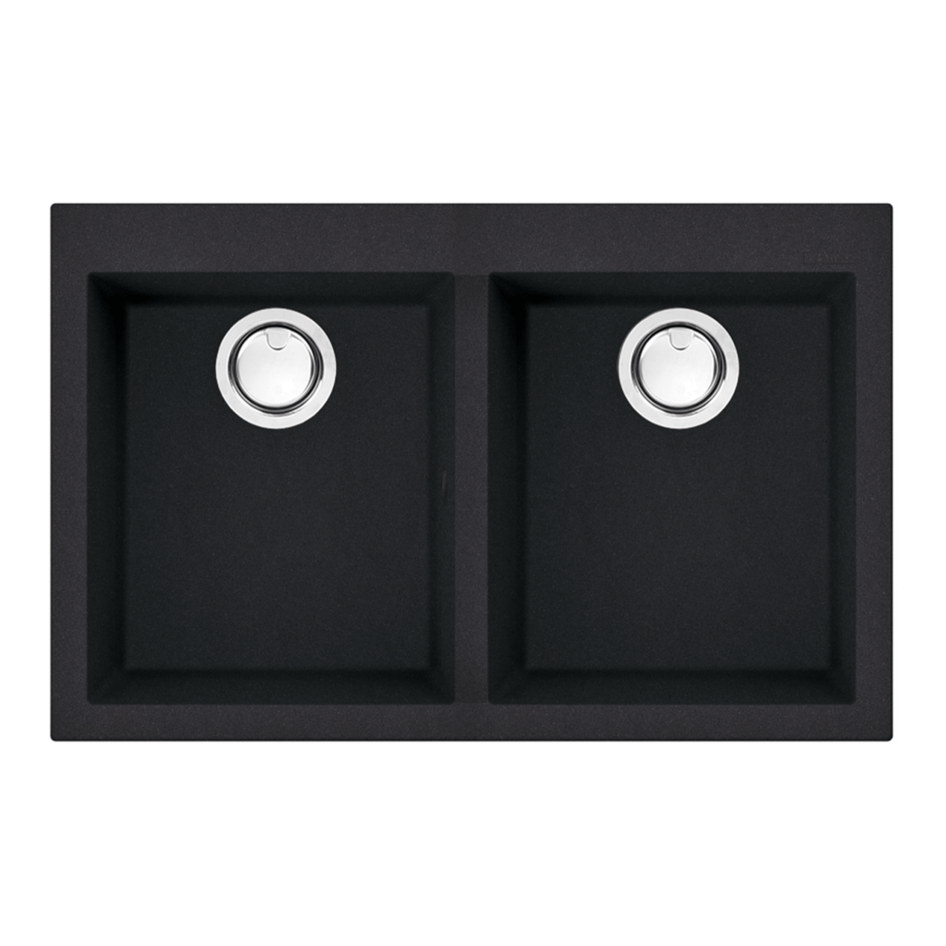 AGS792B - Feature Image 790mm Double-Bowl Granitek Sink – Black