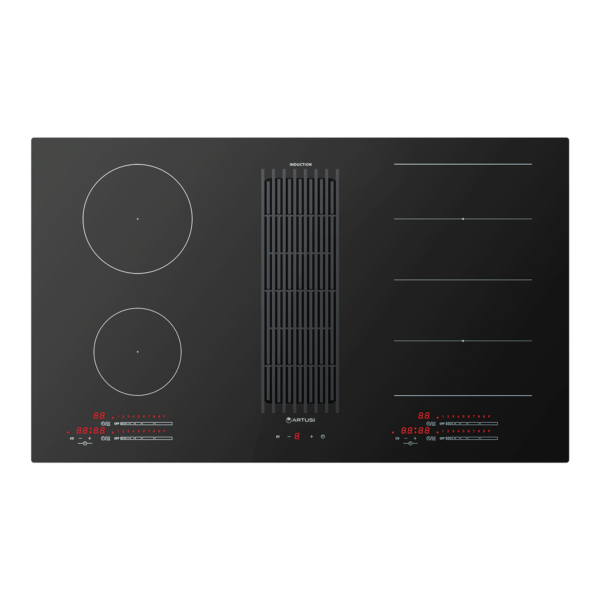 90cm Induction Cooktop with 5 Zones – Black