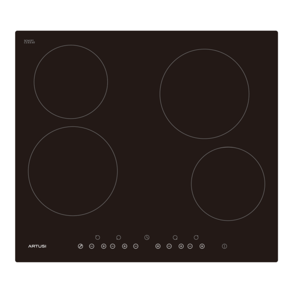 70cm Gas Cooktop with 5 Burners – Black Glass