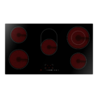 90cm Ceramic Cooktop with 5 Zones – Black Glass