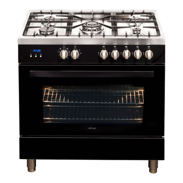 100cm Freestanding Cooker with 7 Gas Burners – Black