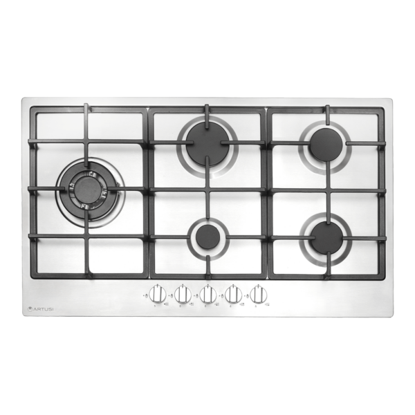 90cm Induction Cooktop with 5 Zones and Knob Control – Black