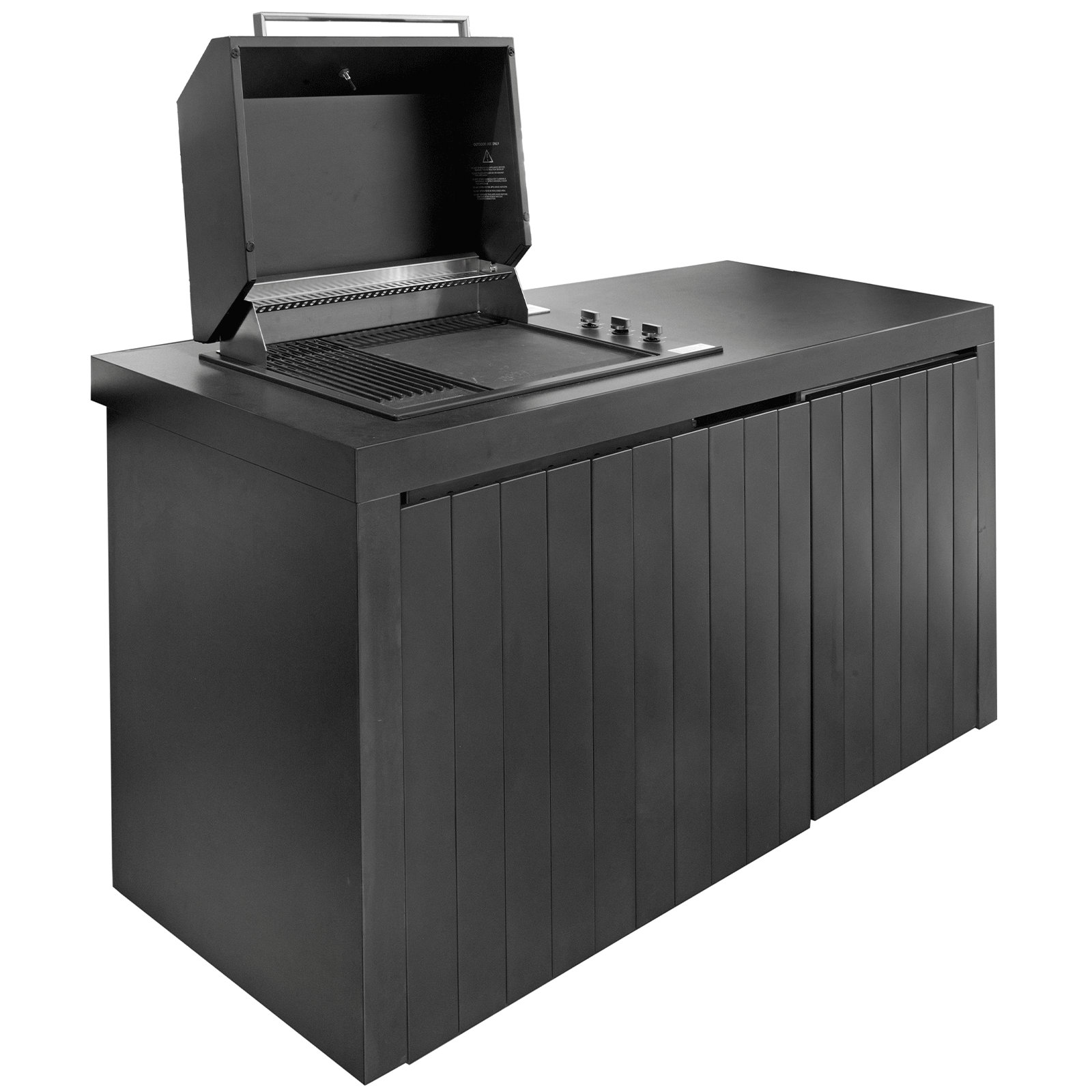 Piazza Outdoor Kitchen with Integrated Bar Fridge – Matte Black