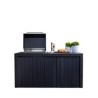 Piazza Outdoor Kitchen with Integrated Bar Fridge – Matte Black