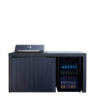 Piazza Outdoor Kitchen with Beverage Cooler – Matte Black