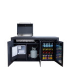 Piazza Outdoor Kitchen with Beverage Cooler and Ice Maker – Matte Black