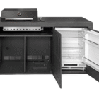 Piazza Outdoor Kitchen with Integrated Bar Fridge – Matte Black