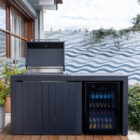 Piazza Outdoor Kitchen with Beverage Cooler – Matte Black