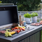 Piazza Outdoor Kitchen with Beverage Cooler – Matte Black