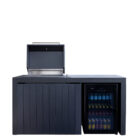 Piazza Outdoor Kitchen with Beverage Cooler – Matte Black