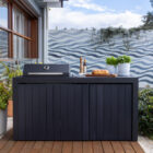 Piazza Outdoor Kitchen with Integrated Bar Fridge – Matte Black