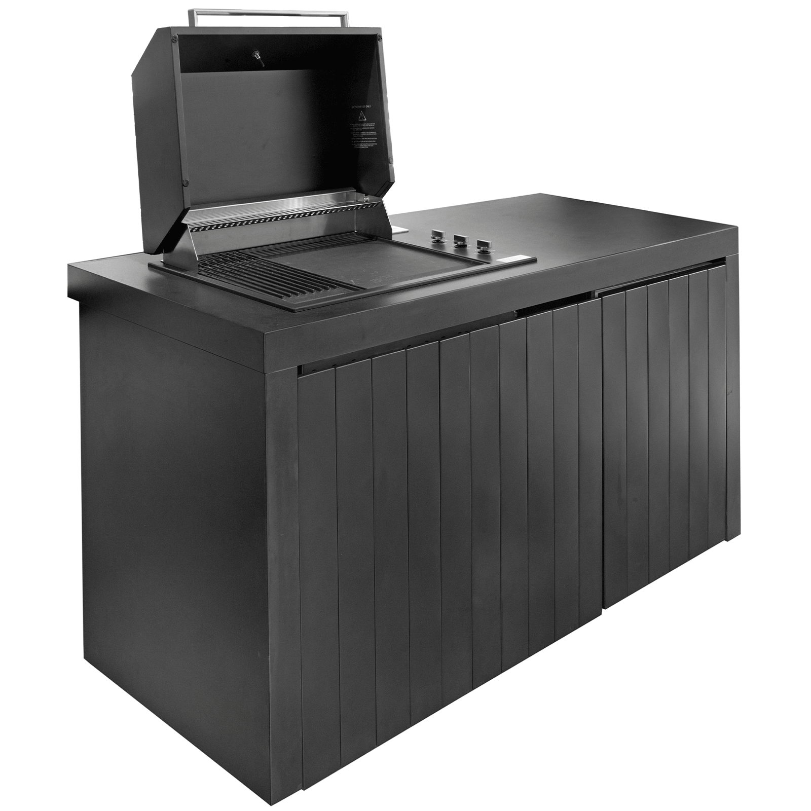 Piazza Outdoor Kitchen with Integrated Bar Fridge – Matte Black