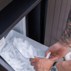 Piazza Outdoor Kitchen with Integrated Bar Fridge and Ice Maker – Matte Black