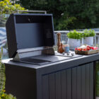 Piazza Outdoor Kitchen with Beverage Cooler – Matte Black