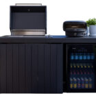 Piazza Outdoor Kitchen with Beverage Cooler – Matte Black