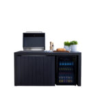 Piazza Outdoor Kitchen with Beverage Cooler – Matte Black